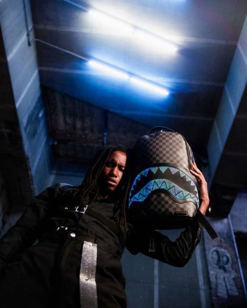 Black Sprayground Shark Optics - The Light Show Backpacks | 94386-NPLG