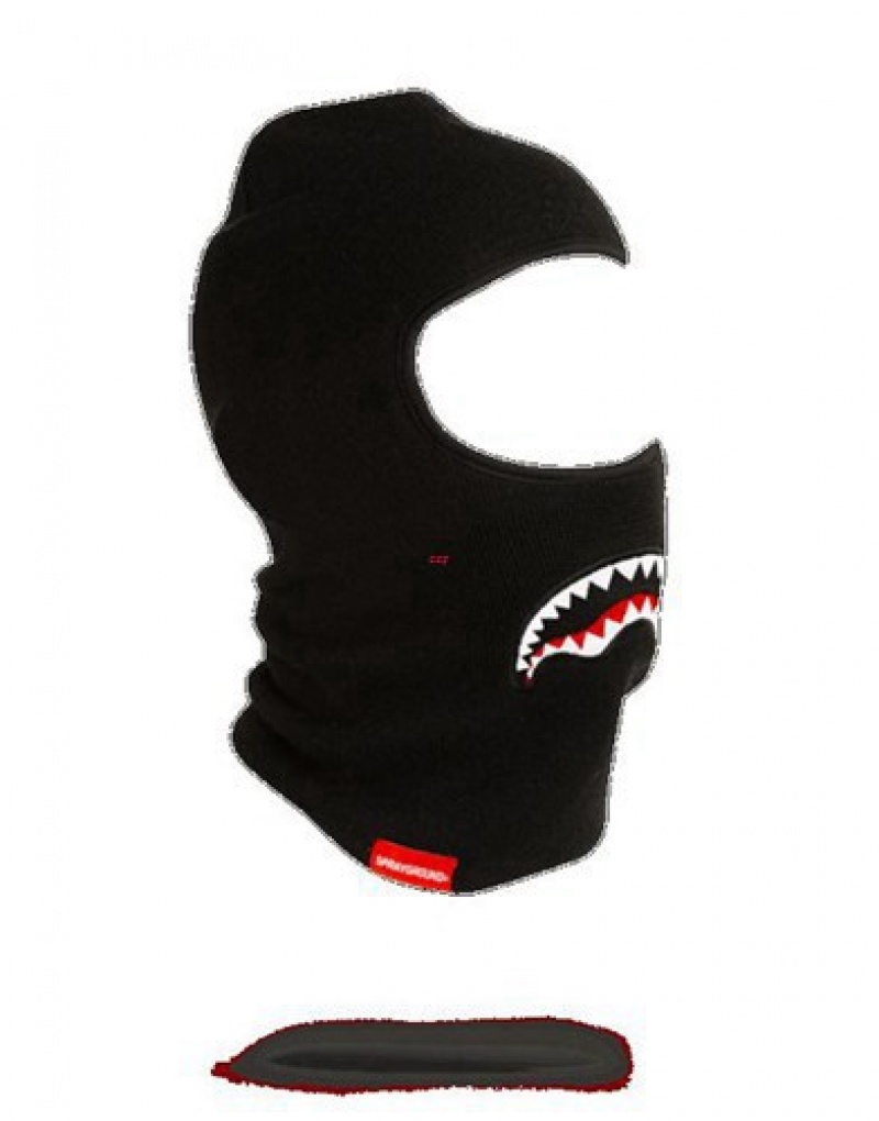 Black Sprayground Shark Ski Masks | 29735-YSER