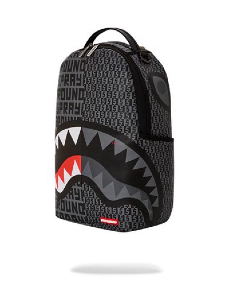 Black Sprayground Sharkfinity Stealth Pilot (Dlxv) Backpacks | 32046-RHEI