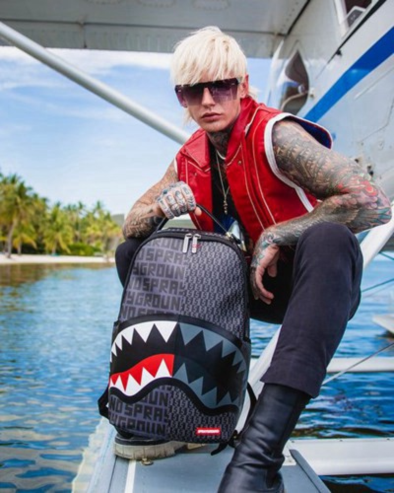 Black Sprayground Sharkfinity Stealth Pilot (Dlxv) Backpacks | 32046-RHEI