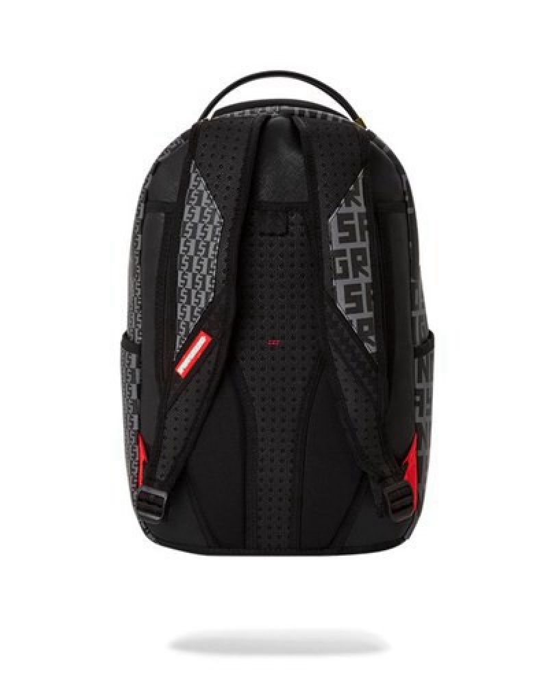 Black Sprayground Sharkfinity Stealth Pilot (Dlxv) Backpacks | 32046-RHEI