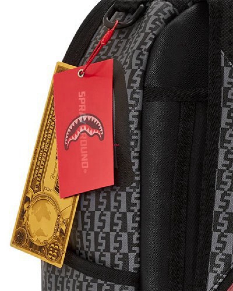 Black Sprayground Sharkfinity Stealth Pilot (Dlxv) Backpacks | 32046-RHEI