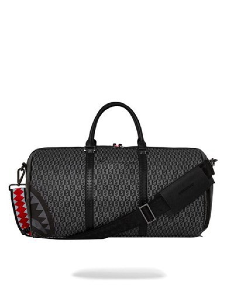 Black Sprayground Sharkfinity Stealth Pilot Duffle Bags | 35890-RTZN