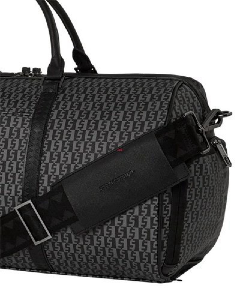 Black Sprayground Sharkfinity Stealth Pilot Duffle Bags | 35890-RTZN