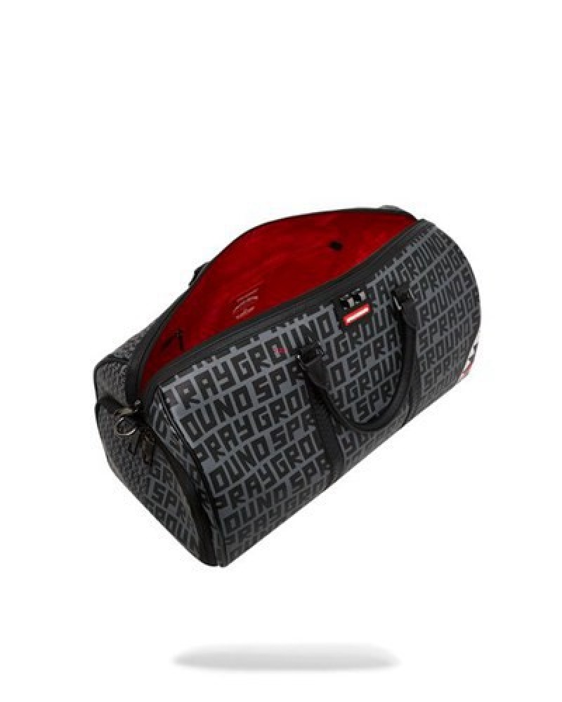 Black Sprayground Sharkfinity Stealth Pilot Duffle Bags | 35890-RTZN