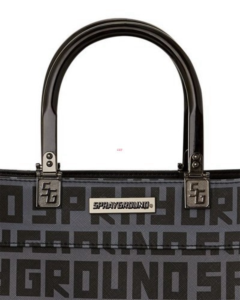 Black Sprayground Sharkfinity Stealth Pilot Tortuga Tote Bags | 76905-QXVW