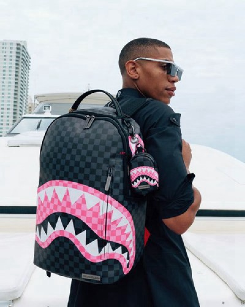 Black Sprayground Sharks In Candy Quattro Backpacks | 01682-ZPTN