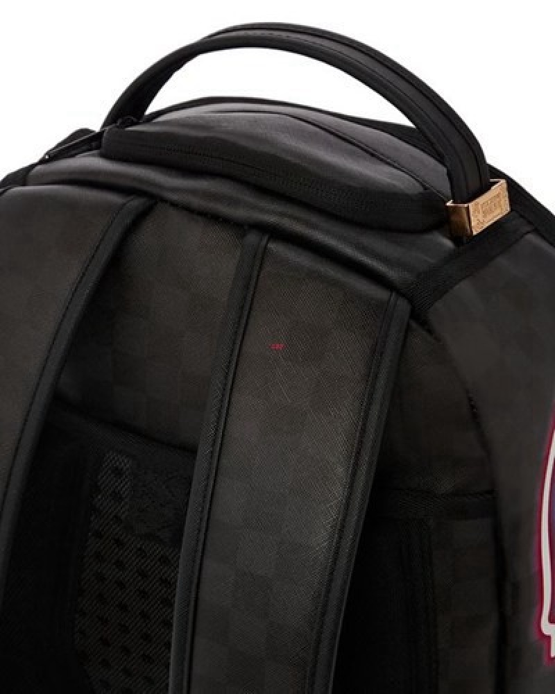 Black Sprayground Sharks In Paris Glow (Dlxv) Backpacks | 38015-FRBJ