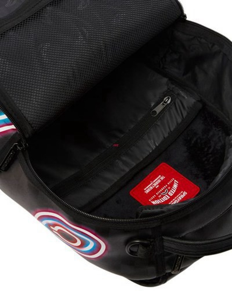 Black Sprayground Sharks In Paris Glow (Dlxv) Backpacks | 38015-FRBJ