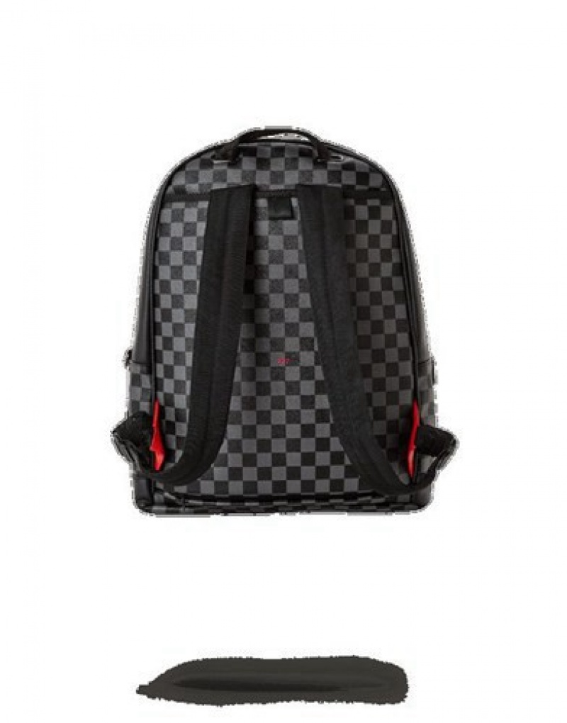 Black Sprayground Sharks In Paris ( CheckeEdition) Backpacks | 97208-PAVW