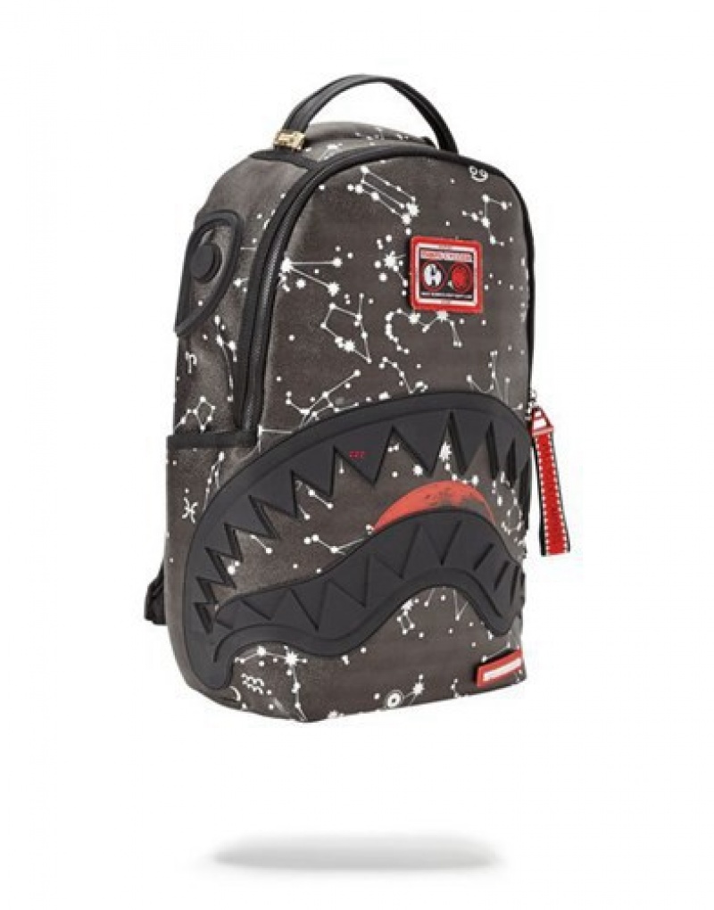 Black Sprayground Sharkstellation (Buzz Aldrin) Backpacks | 65193-ETGY