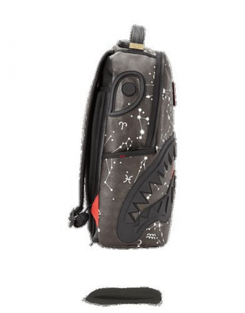 Black Sprayground Sharkstellation (Buzz Aldrin) Backpacks | 65193-ETGY