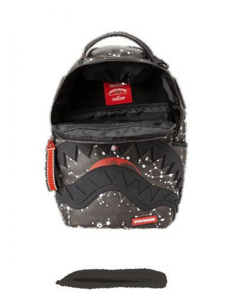 Black Sprayground Sharkstellation (Buzz Aldrin) Backpacks | 65193-ETGY