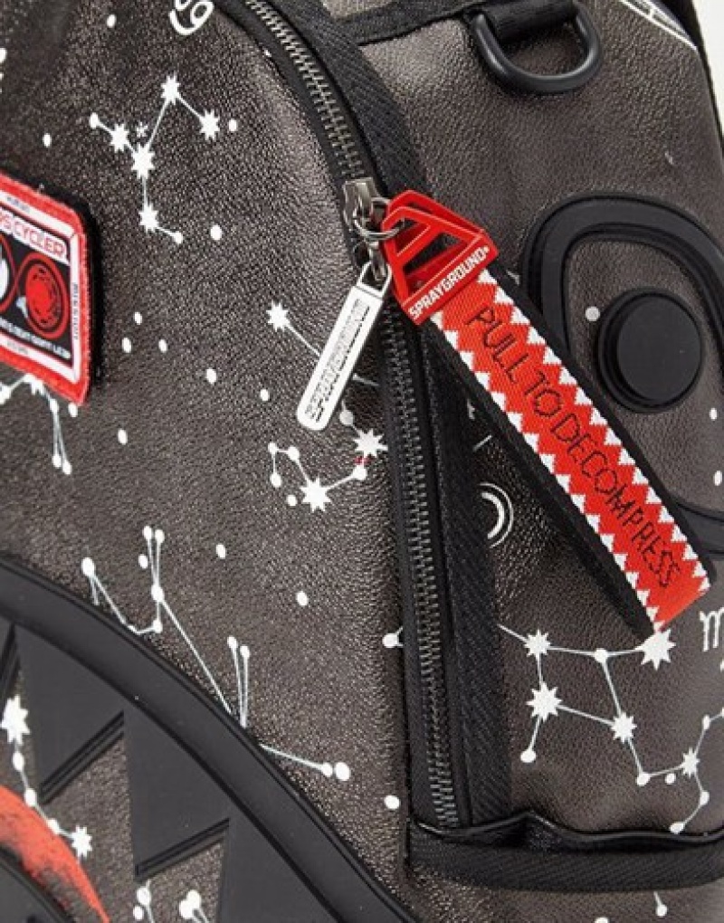 Black Sprayground Sharkstellation (Buzz Aldrin) Backpacks | 65193-ETGY