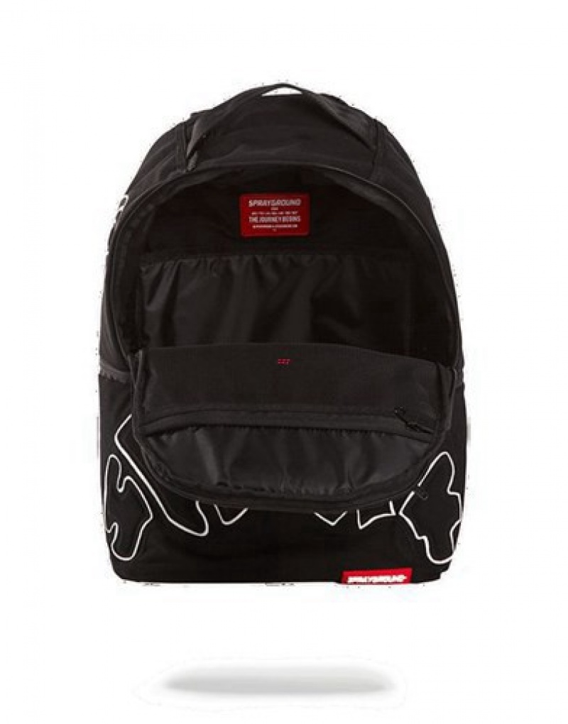 Black Sprayground Sharktempo Backpacks | 65724-DYIF