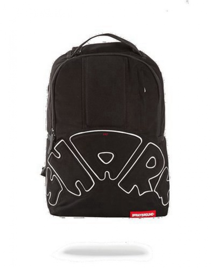 Black Sprayground Sharktempo Backpacks | 65724-DYIF