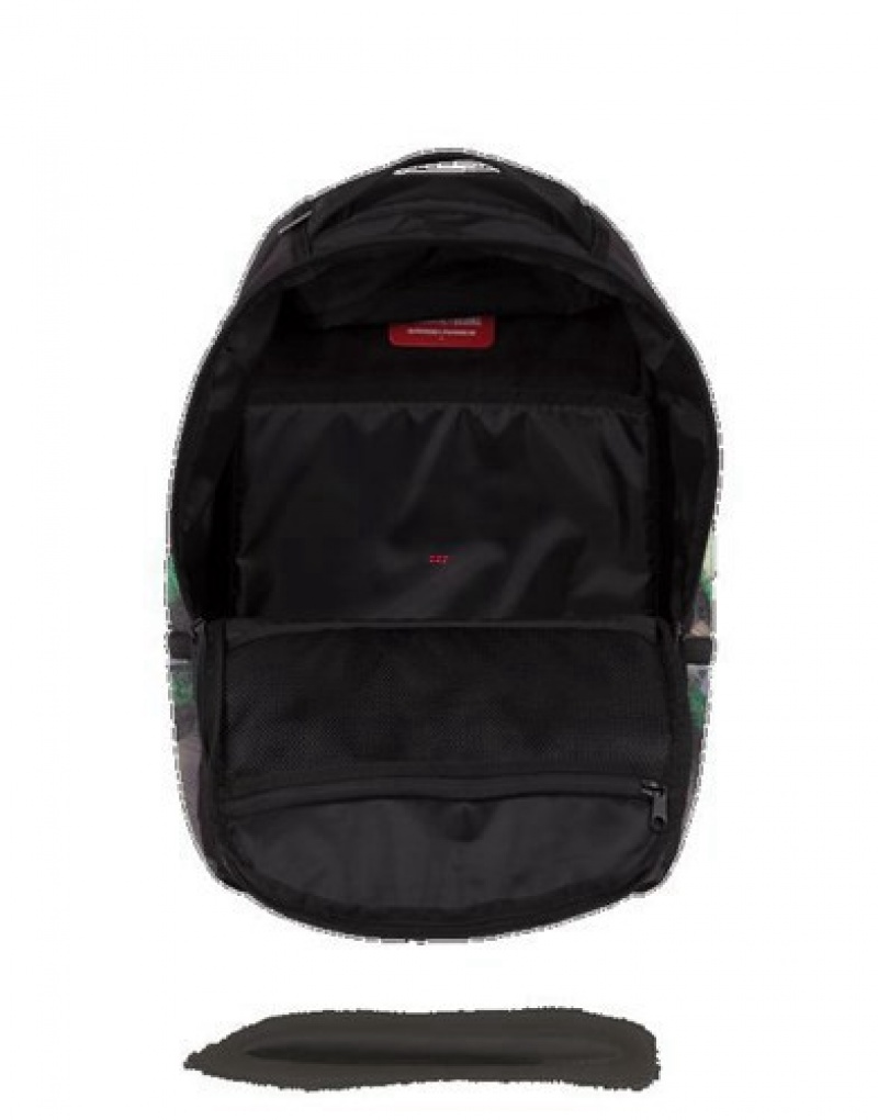 Black Sprayground Snake Stacks Backpacks | 04872-EBRO