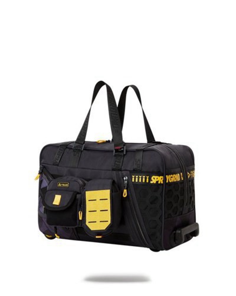 Black Sprayground Special Ops Ab Cargo Wheely Duffle Bags | 20345-OZMX