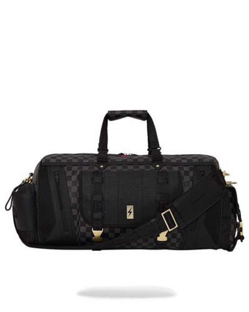 Black Sprayground Special Ops Night Watch Cargo Duffle Bags | 29847-QDGU