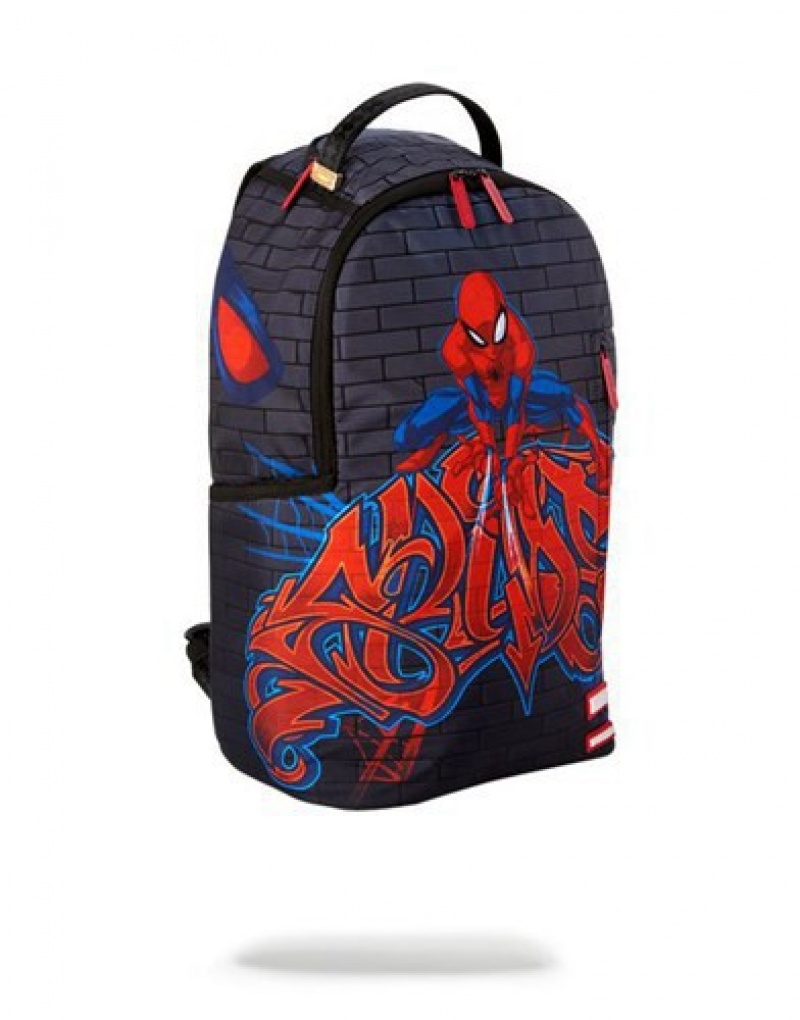 Black Sprayground Spiderman: Wildstyle Backpacks | 74609-YHLX