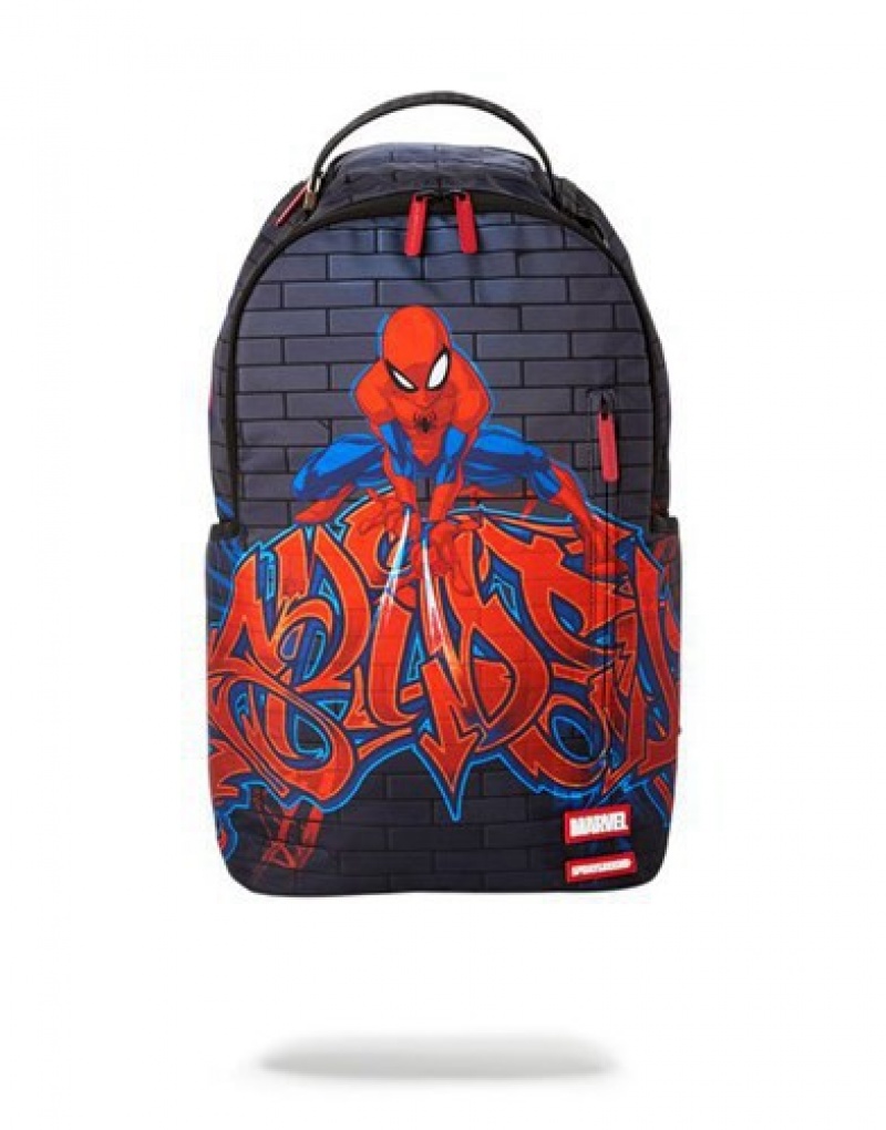 Black Sprayground Spiderman: Wildstyle Backpacks | 74609-YHLX