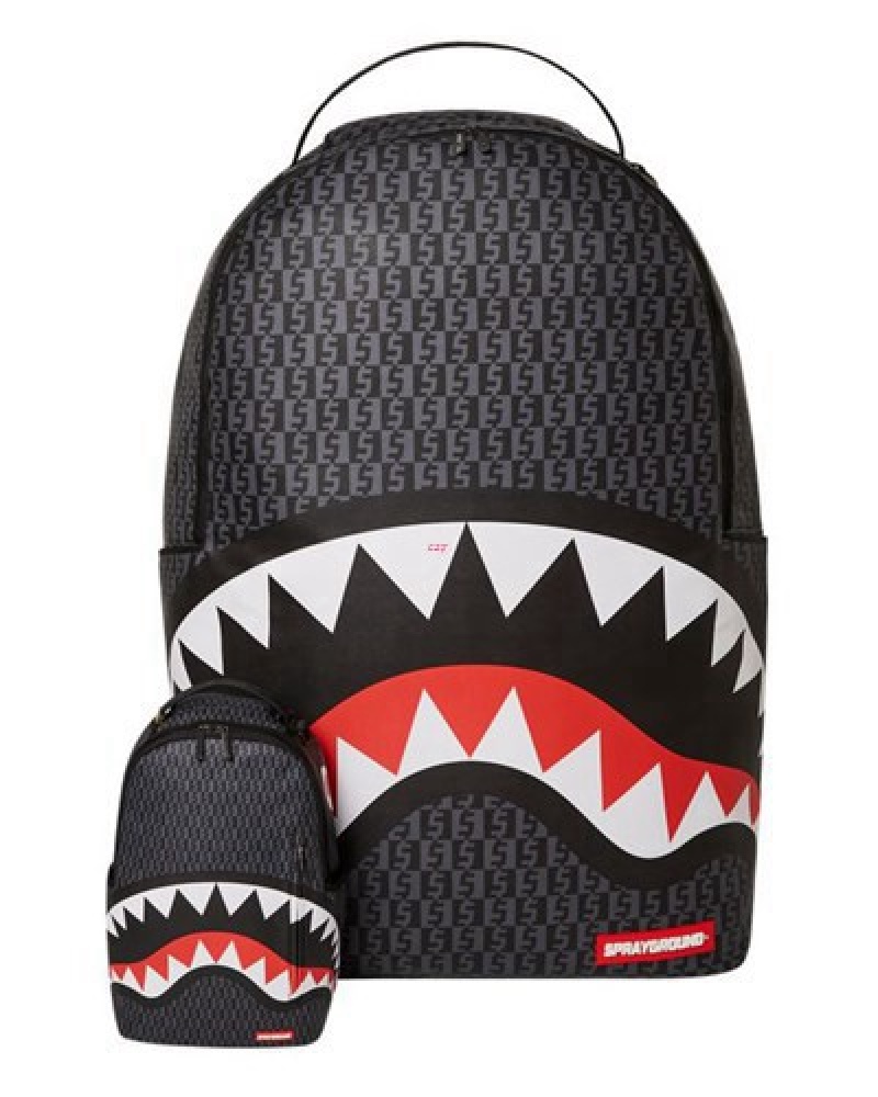 Black Sprayground Spraygatti Revv Biggest In The World Backpacks | 39271-FWPB