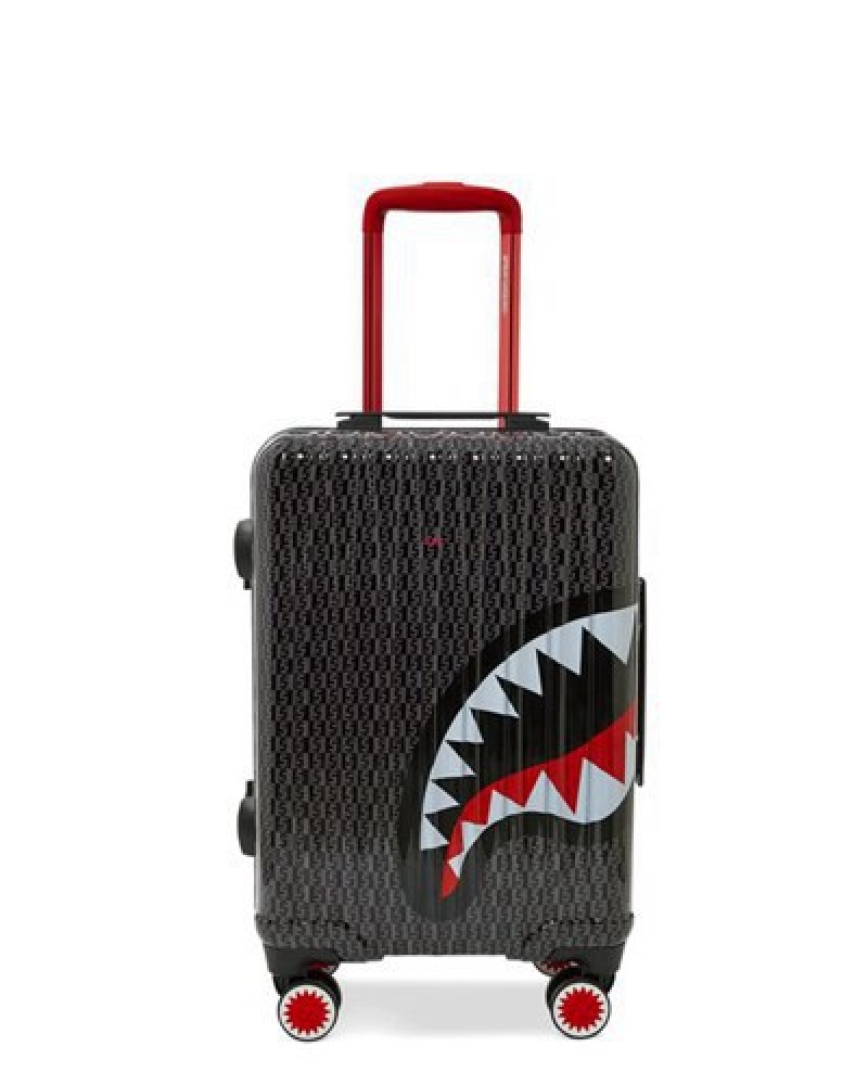 Black Sprayground Spraygatti Revv Sharknautics Hardshell Carry-on Luggage | 31758-VYKE