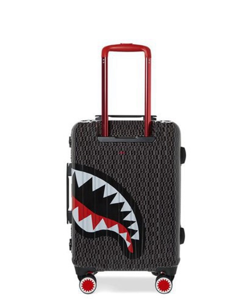 Black Sprayground Spraygatti Revv Sharknautics Hardshell Carry-on Luggage | 31758-VYKE