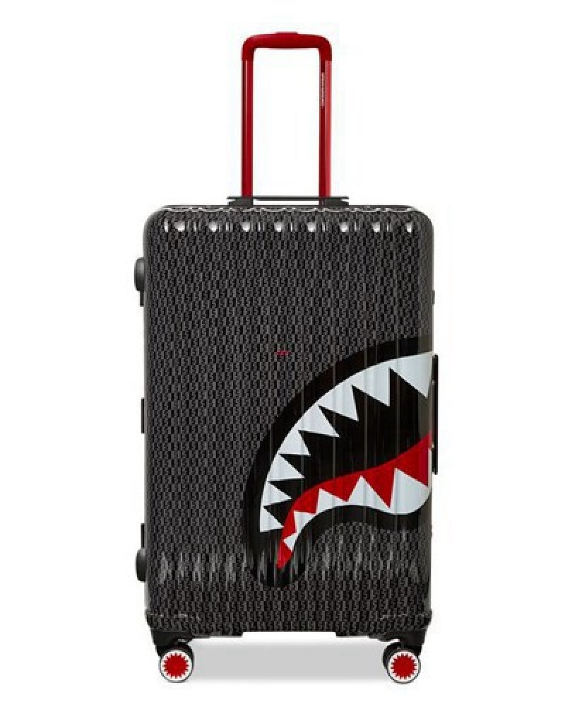 Black Sprayground Spraygatti Revv Sharknautics Hardshell Full-size Luggage | 14697-ESBL