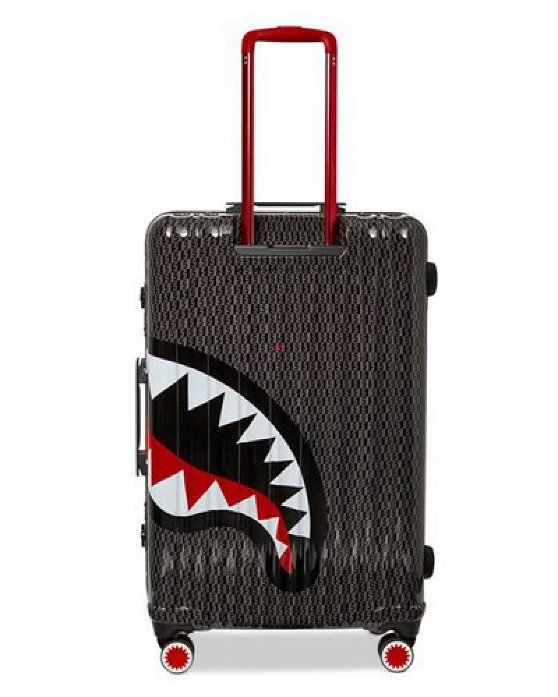 Black Sprayground Spraygatti Revv Sharknautics Hardshell Full-size Luggage | 14697-ESBL