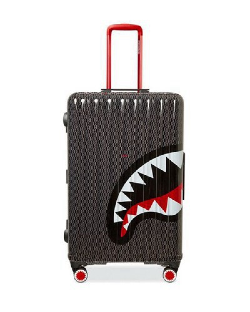 Black Sprayground Spraygatti Revv Sharknautics Hardshell Full-size Luggage | 14697-ESBL