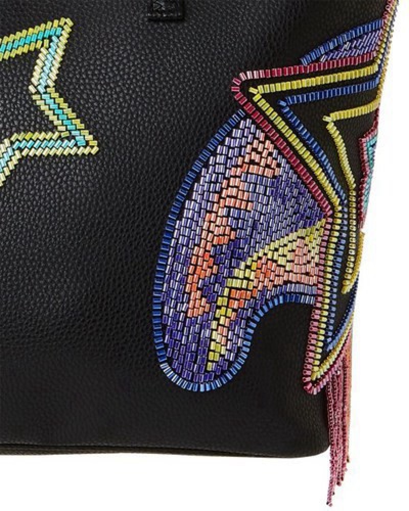 Black Sprayground Star Racer A.I.7 Sandflower Collab Beaded Tote Bags | 82746-TPCX