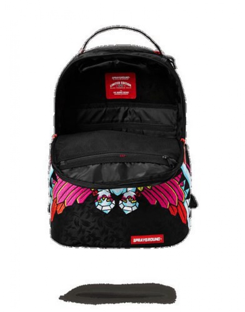 Black Sprayground Take Off (Birdshark) Backpacks | 49216-VIOX