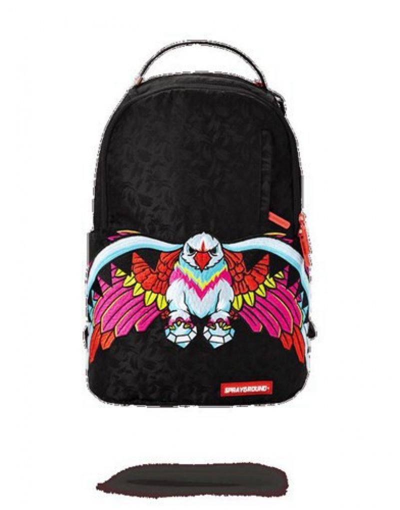 Black Sprayground Take Off (Birdshark) Backpacks | 49216-VIOX