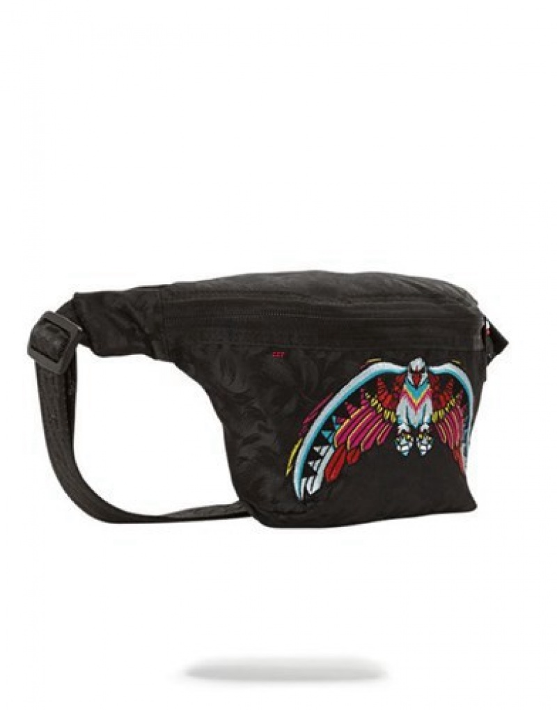 Black Sprayground Take Off (Birdshark) Crossbody Bags | 86907-JVBG