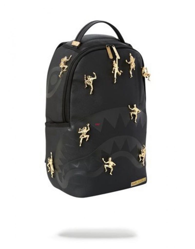 Black Sprayground The 11 Ninjas Backpacks | 78562-FTNB