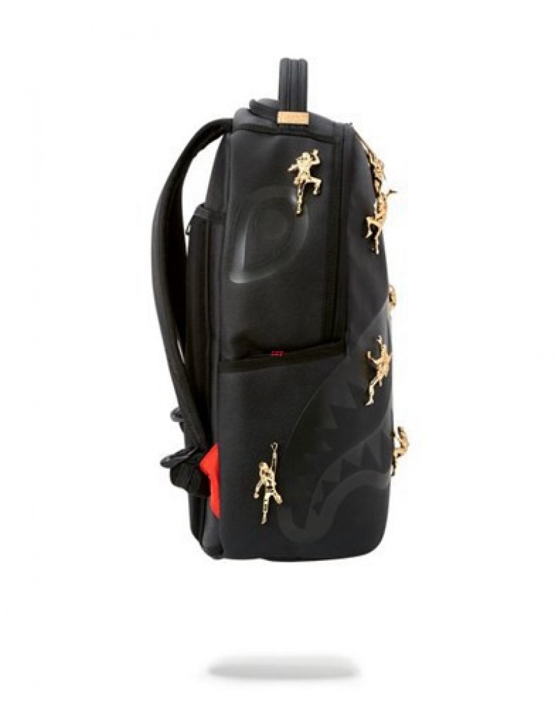 Black Sprayground The 11 Ninjas Backpacks | 78562-FTNB