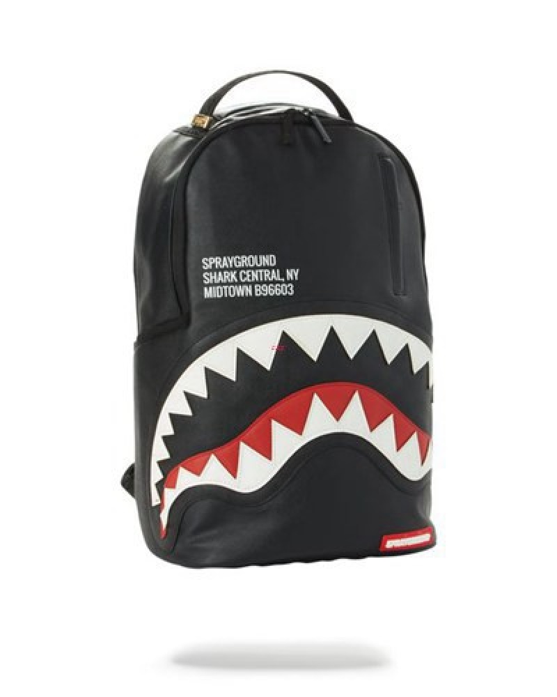 Black Sprayground The Afrojack Shark Backpacks | 27495-DFSH