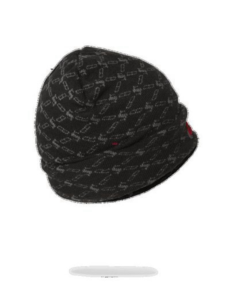 Black Sprayground The Godfather Beanie | 20579-DWIS