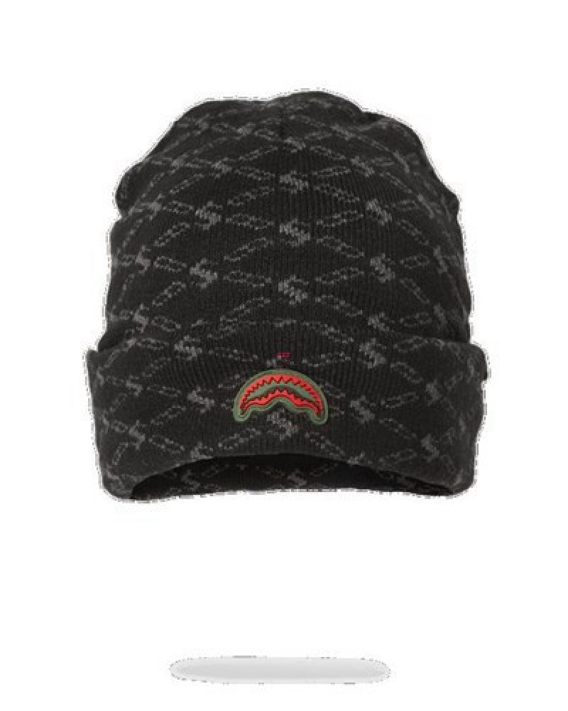 Black Sprayground The Godfather Beanie | 20579-DWIS