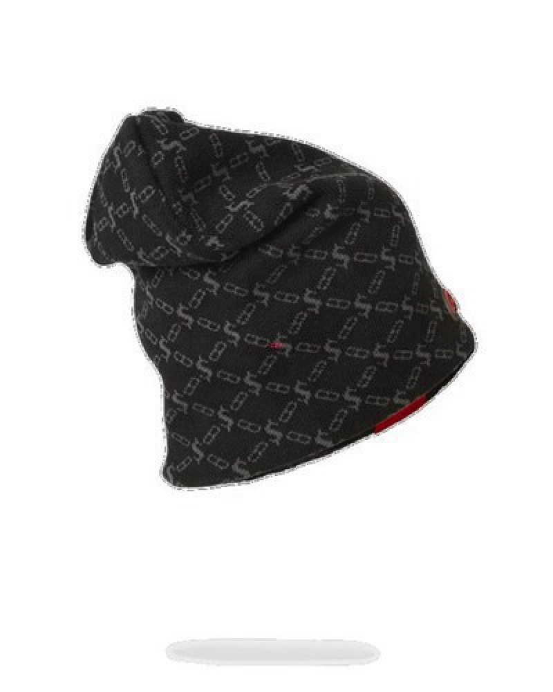 Black Sprayground The Godfather Slouch Beanie | 60283-YEPR