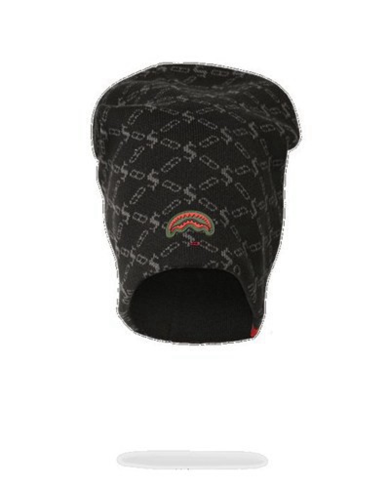 Black Sprayground The Godfather Slouch Beanie | 60283-YEPR