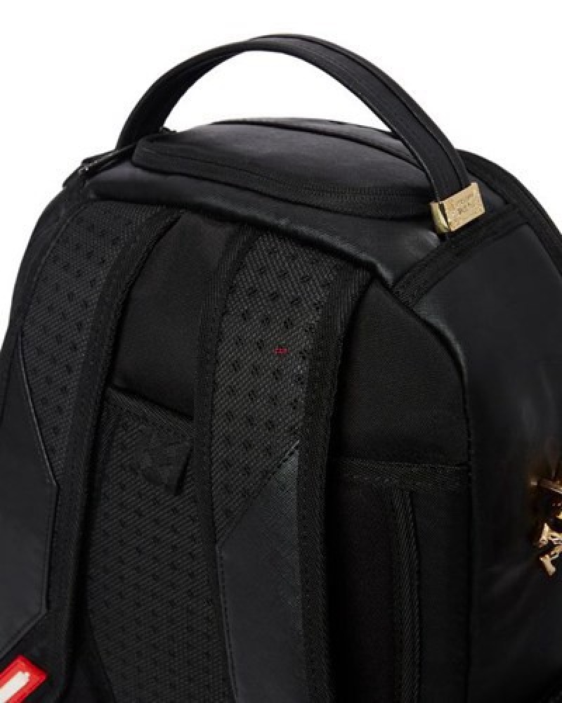 Black Sprayground The Lost In Space (10 3d Gold Metal Astronauts) Backpacks | 02967-HUKG