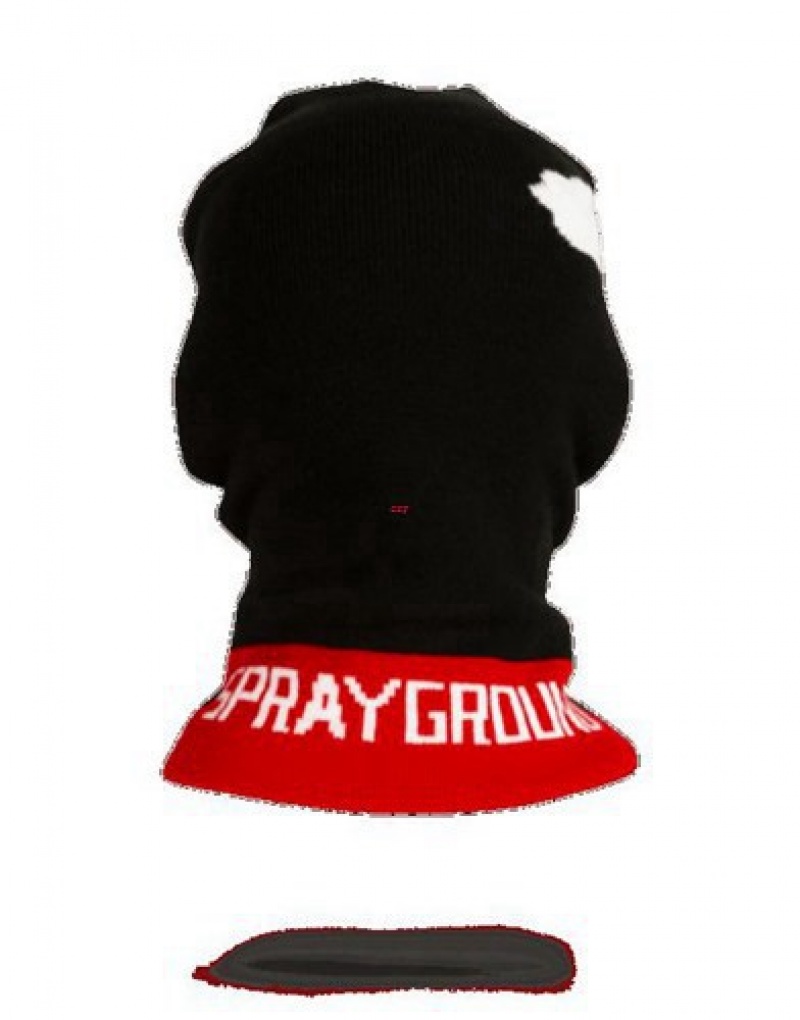 Black Sprayground Thoughts Ski Masks | 80347-UOWP