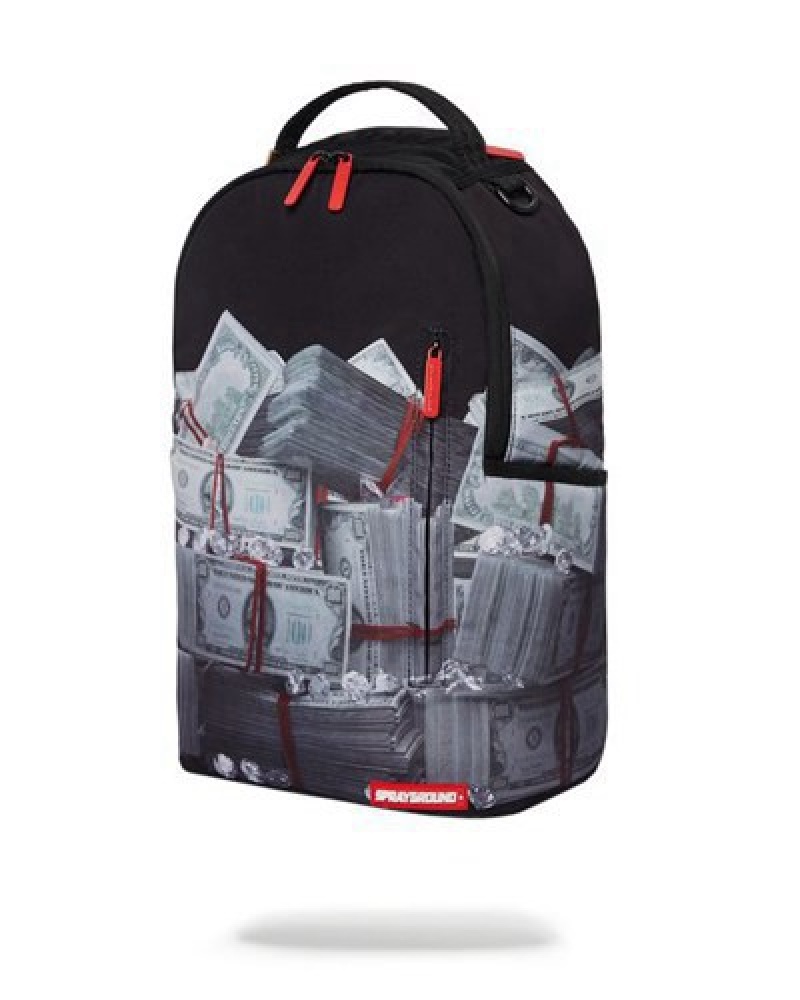 Black Sprayground Too Heavy (Dlxr) Backpacks | 20457-EJXP