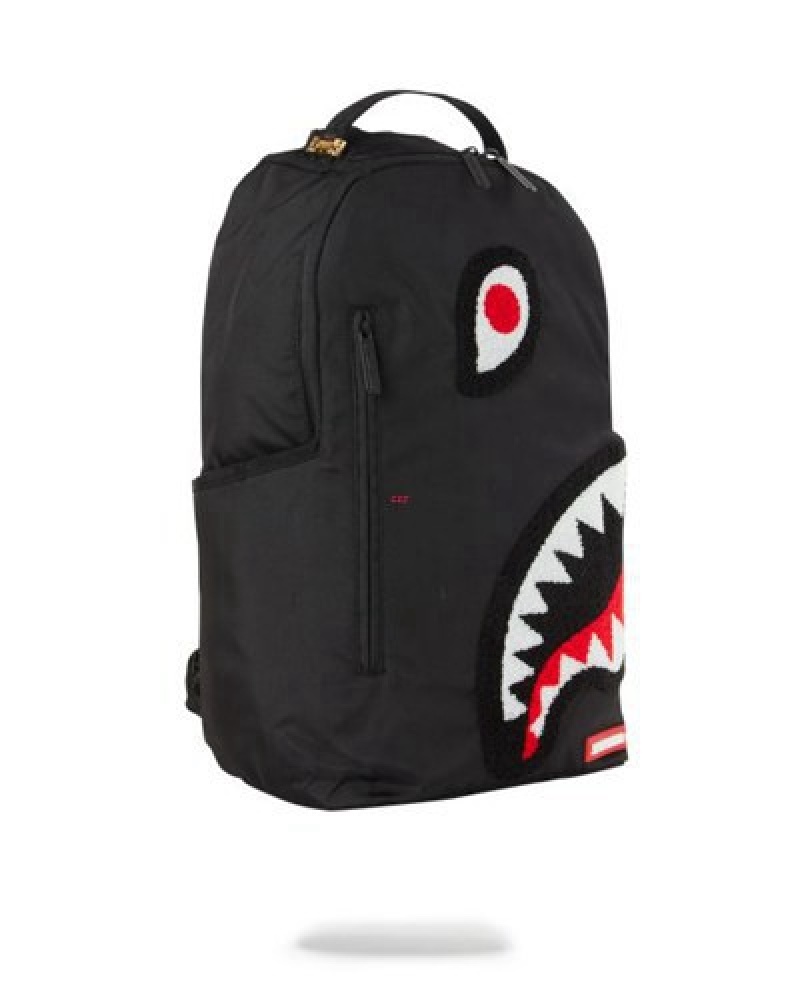 Black Sprayground Torpedo Shark Backpacks | 28701-CDKB