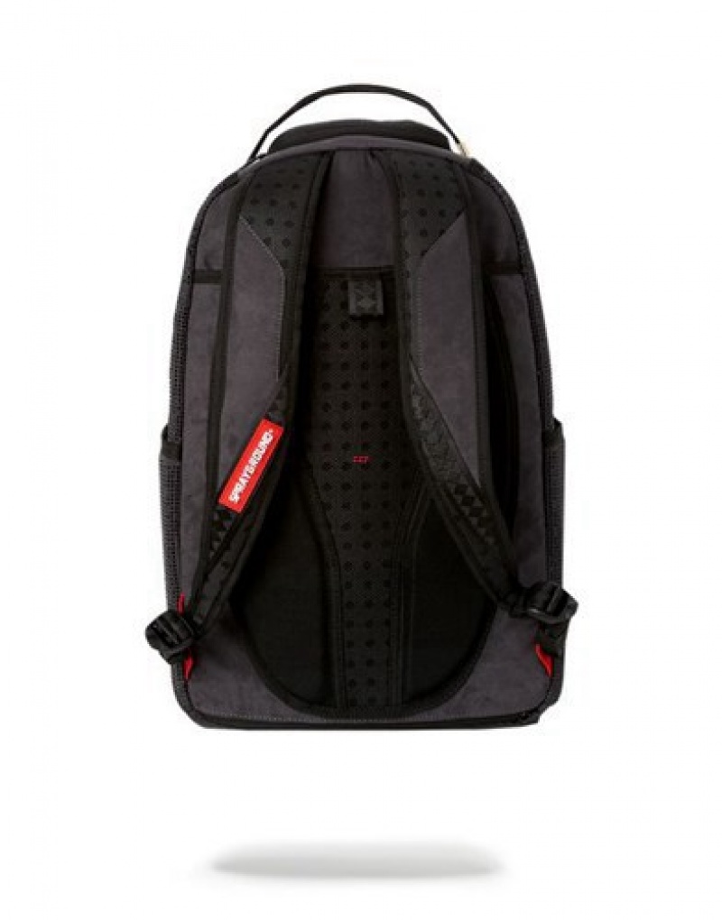 Black Sprayground Trinity Shark Backpacks | 69125-HPBL