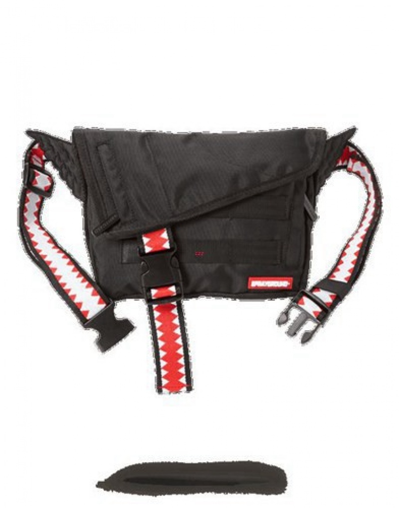 Black Sprayground Winged Crossbody Bags | 96058-UQLW