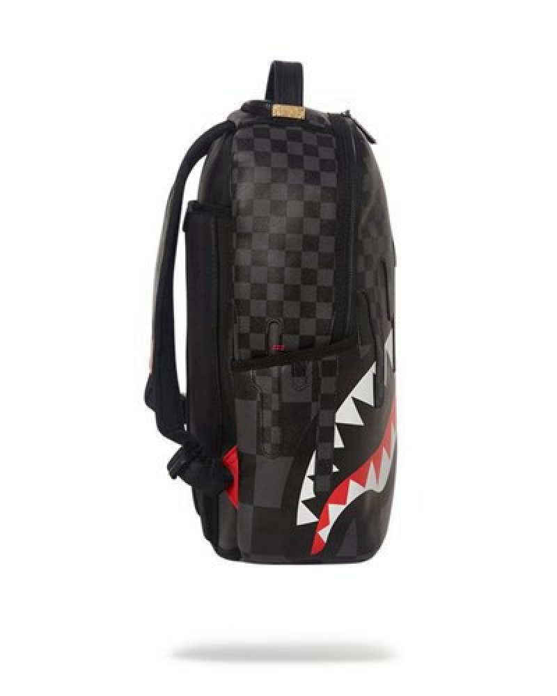 Black Sprayground Xtc Grey Sharks In Paris (Dlxv) Backpacks | 76135-ZGNI