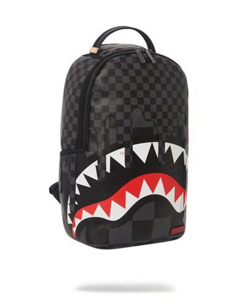 Black Sprayground Xtc Grey Sharks In Paris (Dlxv) Backpacks | 76135-ZGNI